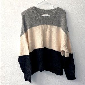 Color blocked slouchy sweater